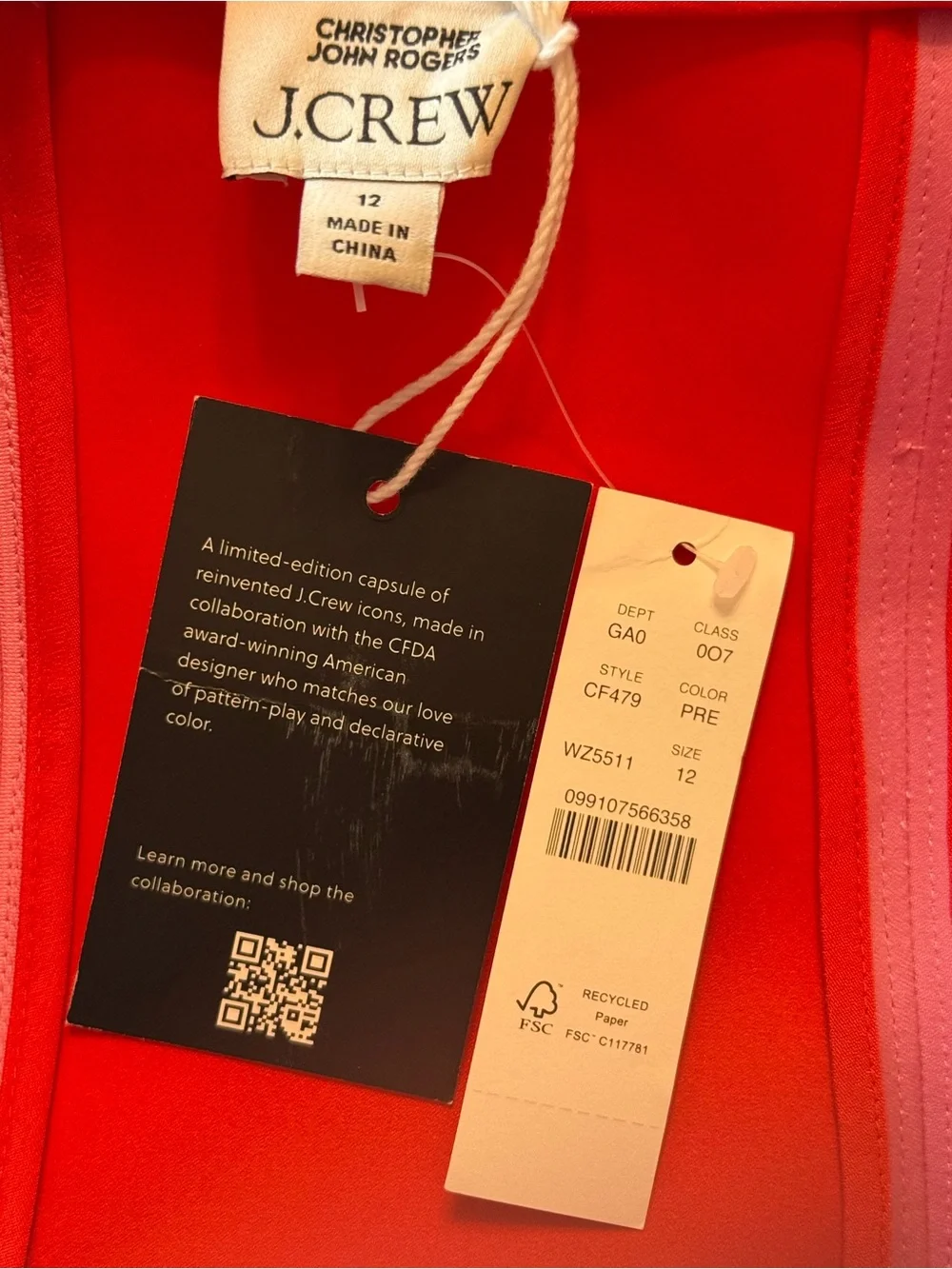 Christopher John Rogers x J.Crew Pink Satin Cropped Cami, NWT